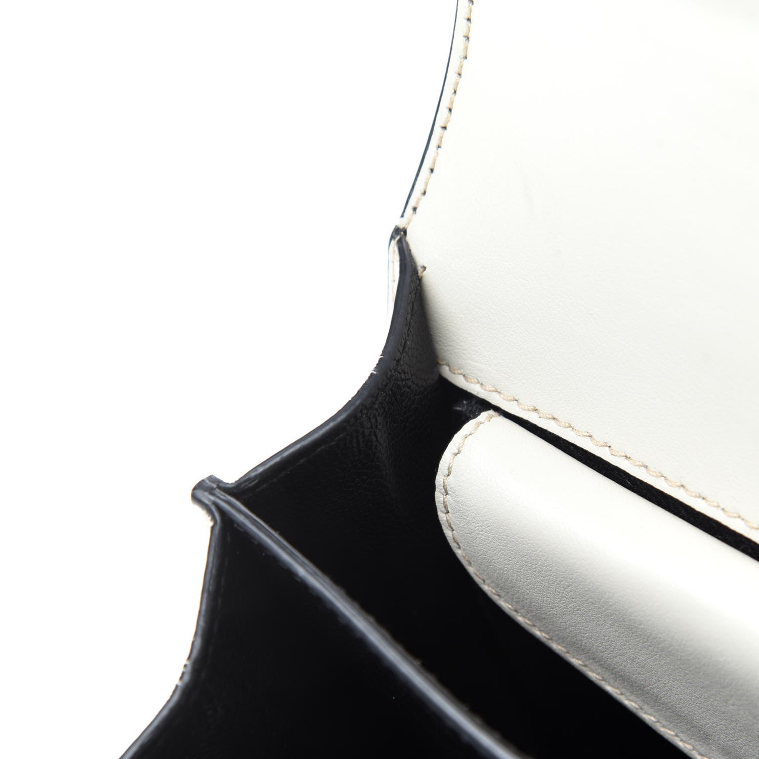 Prada City Calfskin Saffiano Cahier Bag White Black 10 of 13