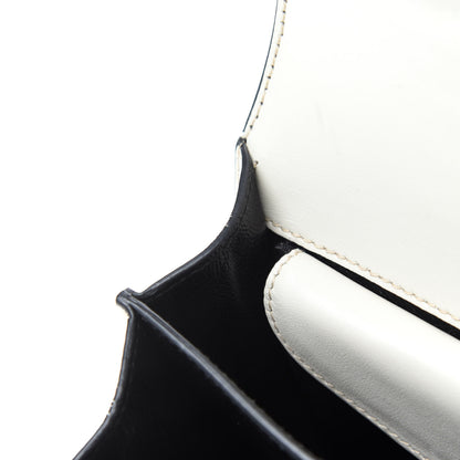 Prada City Calfskin Saffiano Cahier Bag White Black 10 of 13