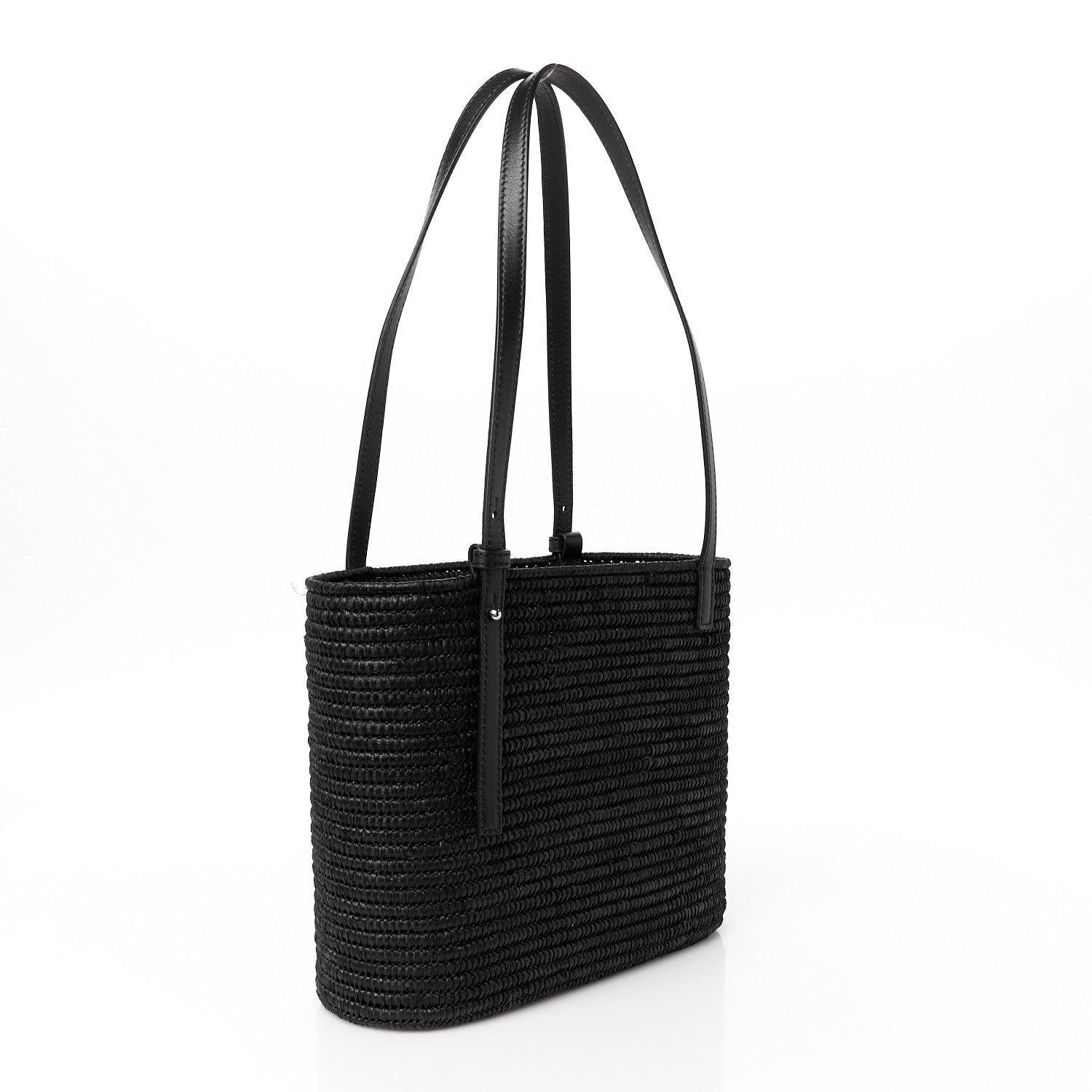 Loewe Raffia Square Small Basket Tote Bag Black 3 of 13