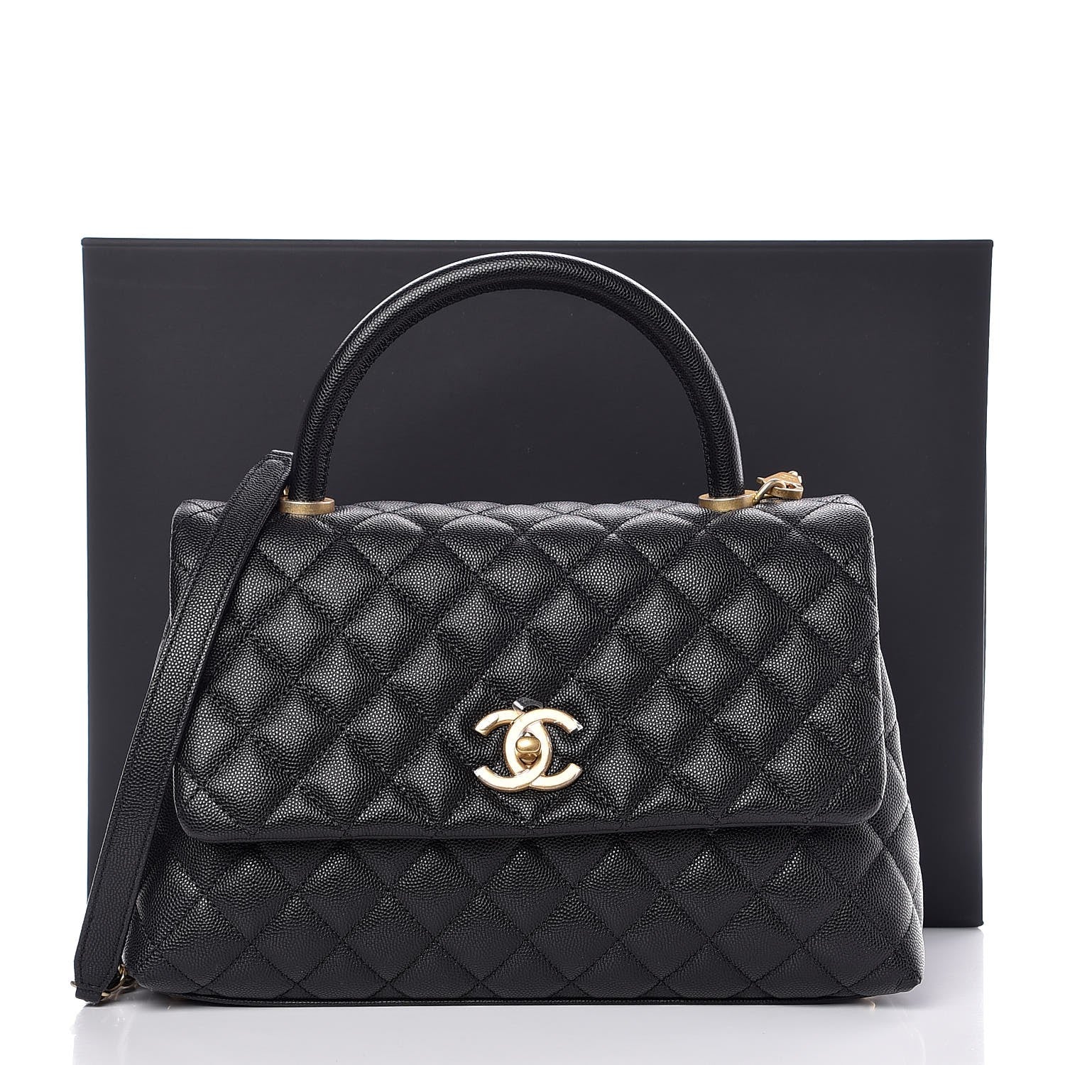 Chanel Caviar Quilted Small Coco Handle Flap Black 10 of 10