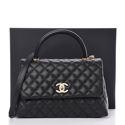 Chanel Caviar Quilted Small Coco Handle Flap Black 10 of 10