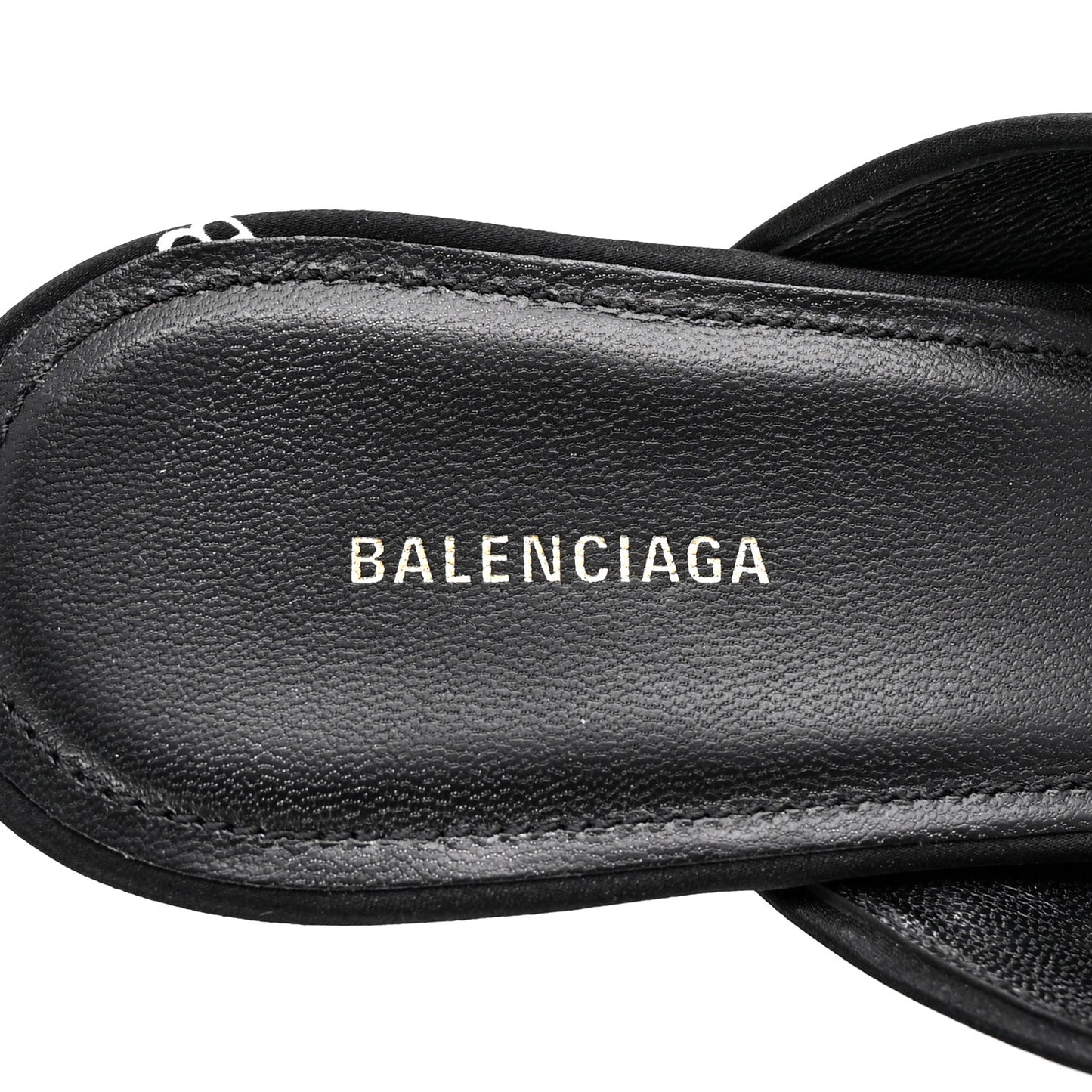 Crepe Satin BB Printed Knife Pointed Toe 40mm Mules 38 Black White