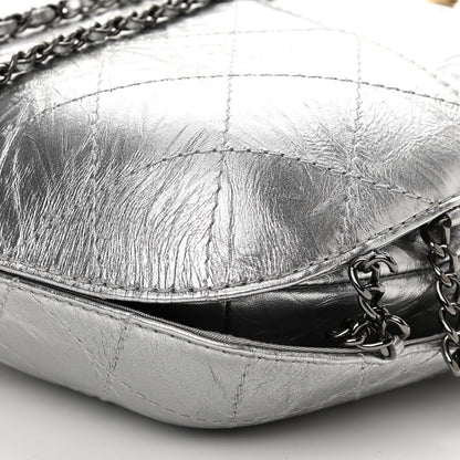 Chanel Metallic Aged Calfskin Quilted Small Gabrielle Bucket Silver 10 of 10