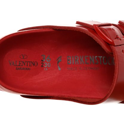 Valentino Garavani X BIRKENSTOCK Calfskin Arizona Slide Sandals 36 Rouge Pur 6 of 7