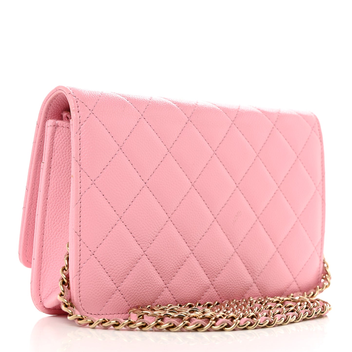 Caviar Quilted Multi Chain Wallet On Chain WOC Light Pink