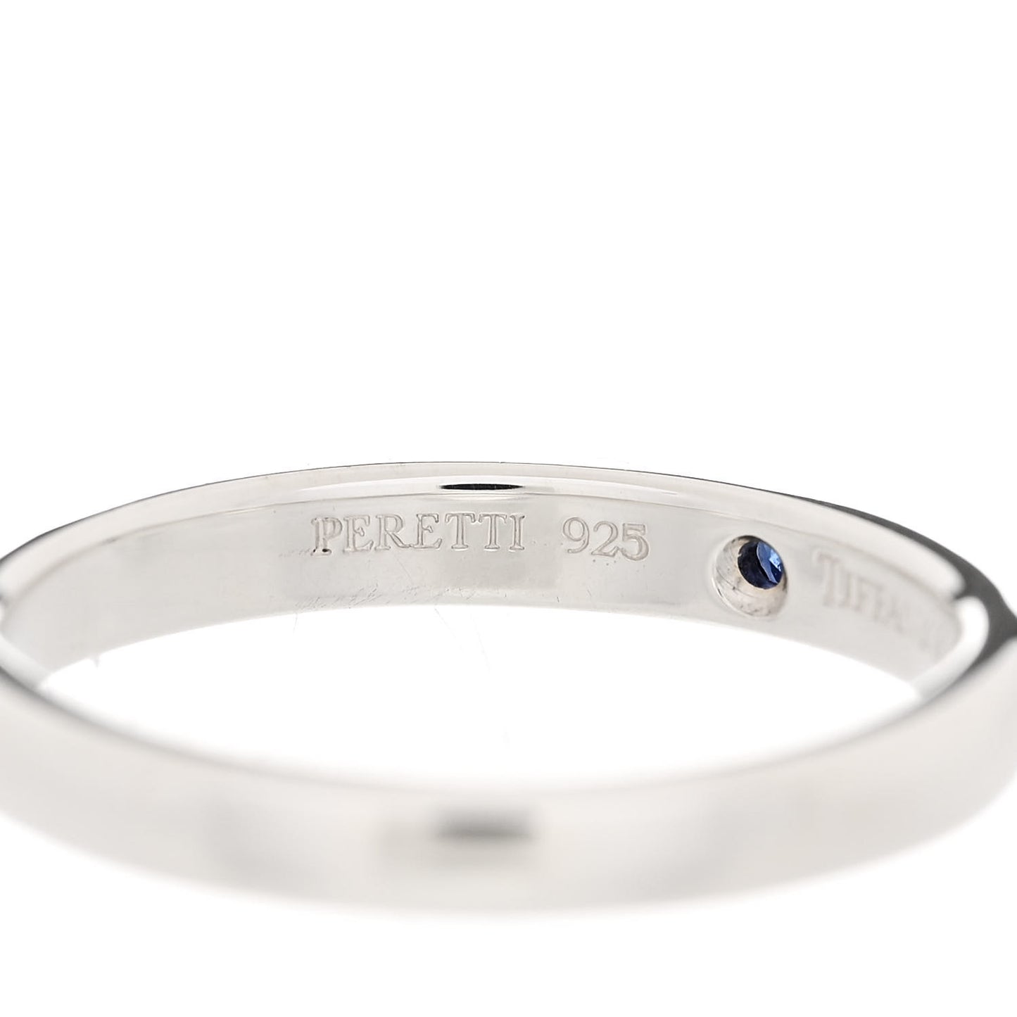Sterling Silver Blue Sapphire Elsa Peretti Band Ring 53 6.5