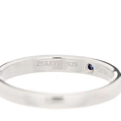 Tiffany Sterling Silver Blue Sapphire Elsa Peretti Band Ring 53 6.5 5 of 5