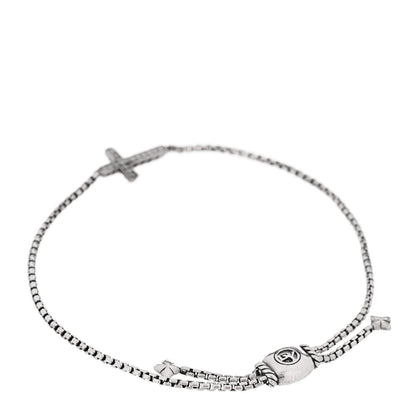 David Yurman Sterling Silver Diamond Petite Pave Cross Bracelet 2 of 3