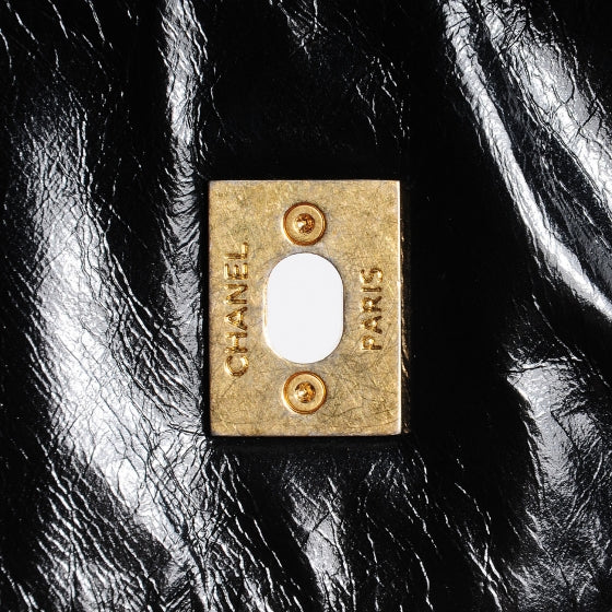 Iridescent Calfskin Small In The Mix Tote Black