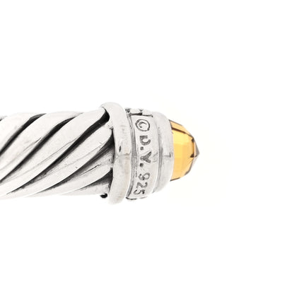 David Yurman Sterling Silver Diamond Citrine 5mm Cable Classics Bracelet 3 of 3