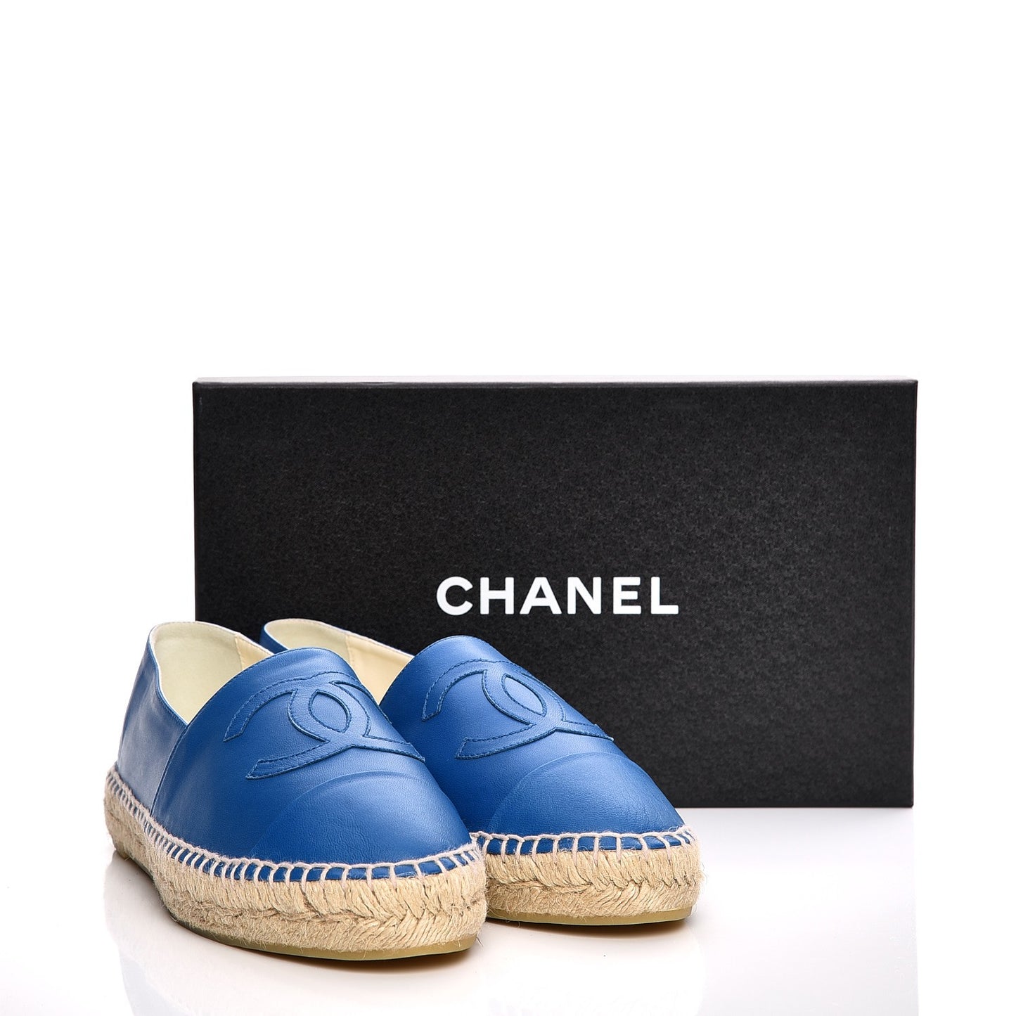 Lambskin CC Espadrilles 40 Blue