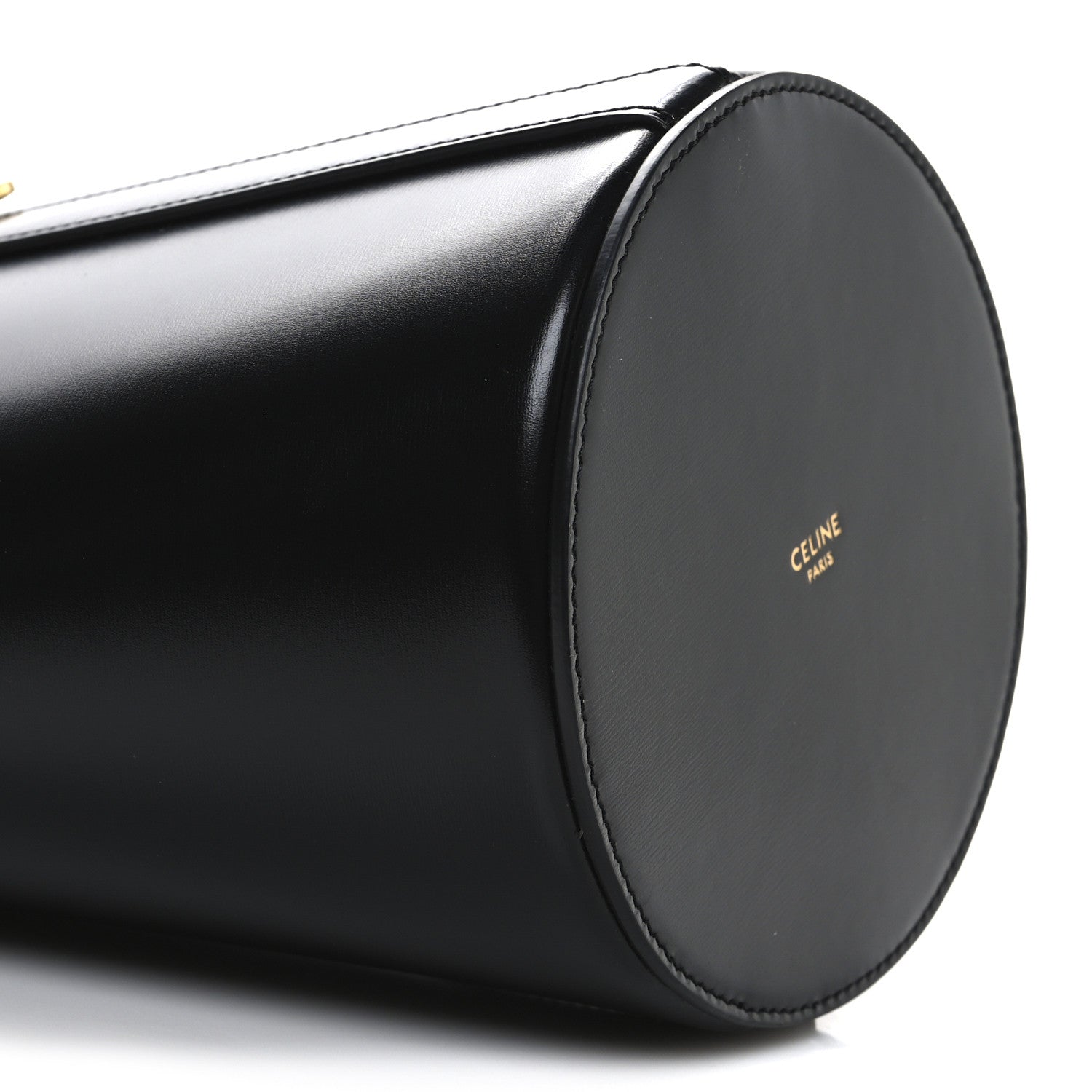 Celine Shiny Calfskin Triomphe Bucket Bag Black 10 of 12