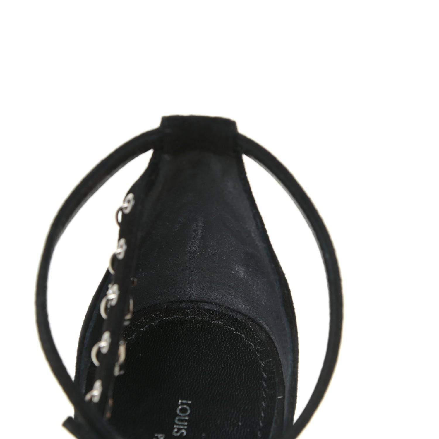 Louis Vuitton Suede Crystal Melody Logo Sandals 39 Black 13 of 14