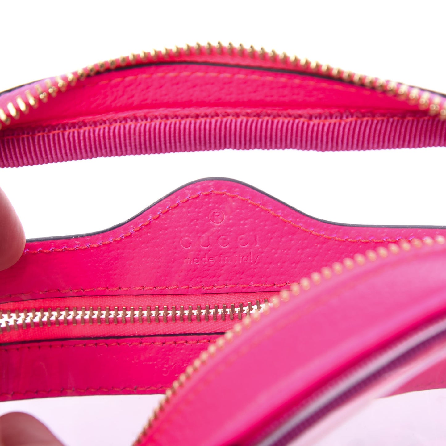 Vinyl Web Mini Ophidia Transparent Shoulder Bag Fluorescent Fuchsia
