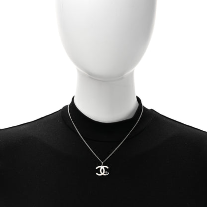 Chanel Crystal CC Necklace Silver Black 3 of 4
