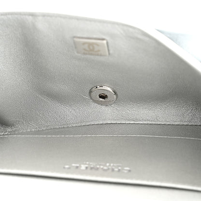 Chanel Metallic Lambskin Tie My Bow Flap Clutch With Chain Silver 5 of 10