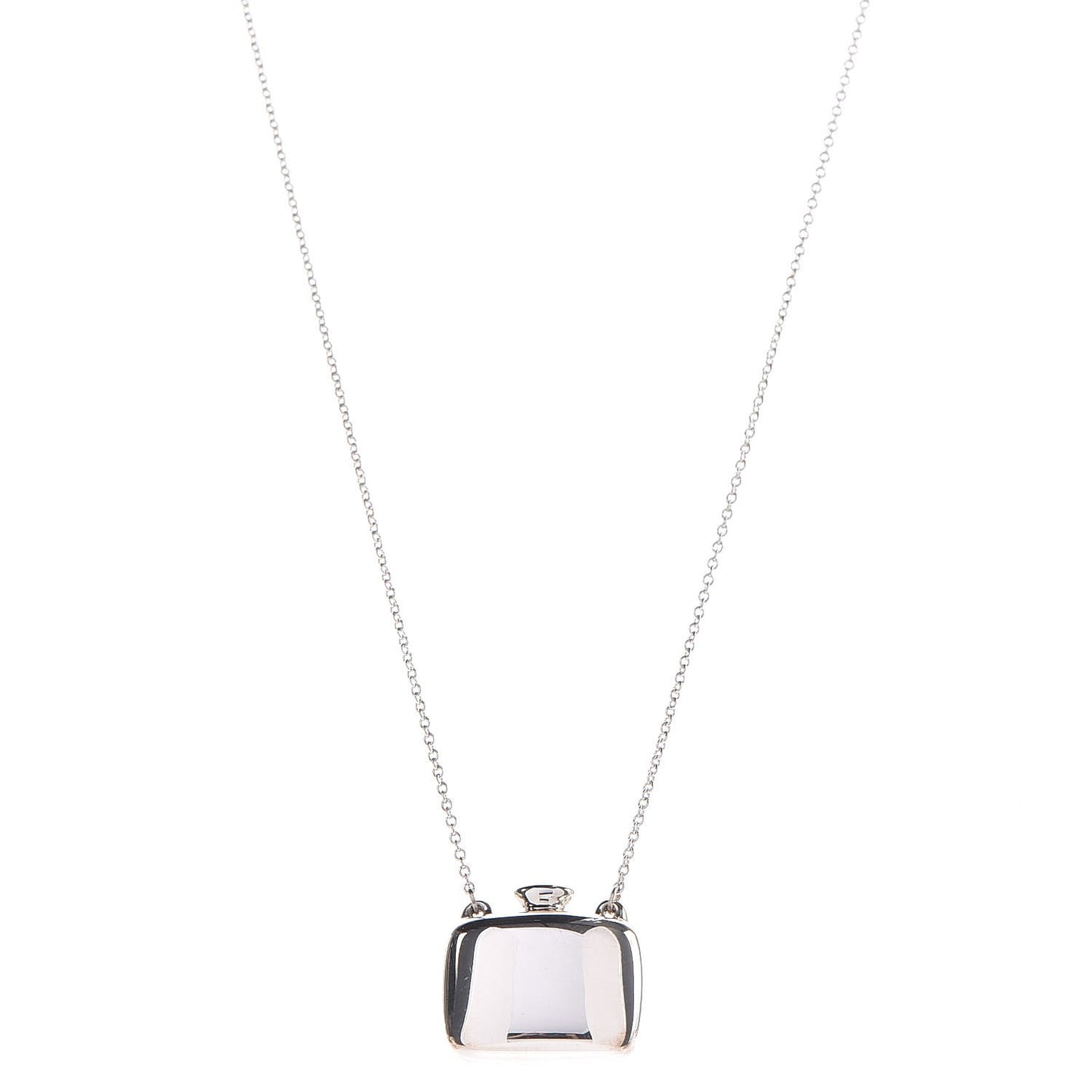 Sterling Silver Elsa Peretti Square Bottle Pendant Necklace