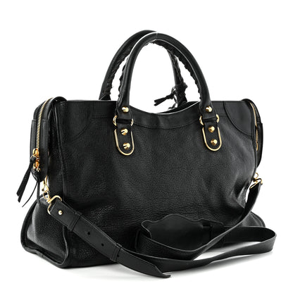 Balenciaga Chevre Gold Metallic Edge Hardware City Black 4 of 11