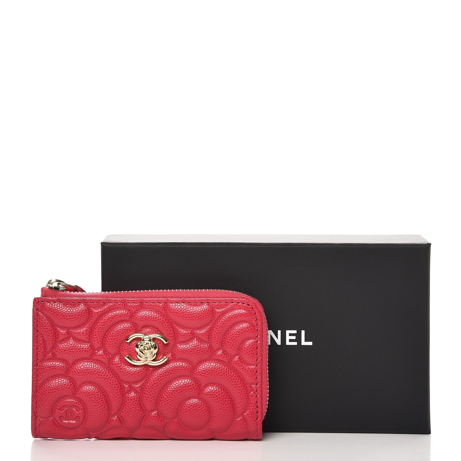 Chanel Caviar Camellia Embossed Key Holder Case Fuchsia 8 of 8