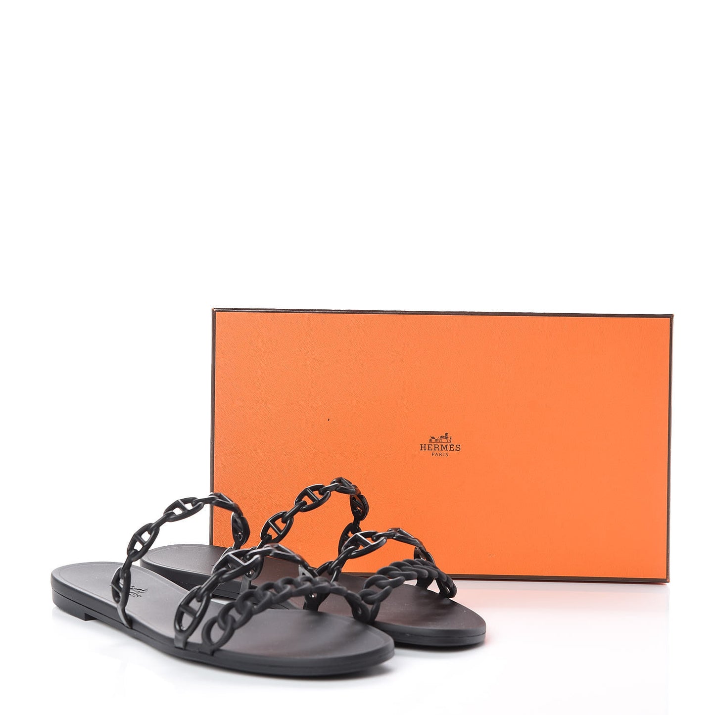 Rubber Chaine d'Ancre Rivage Sandals 38 Black