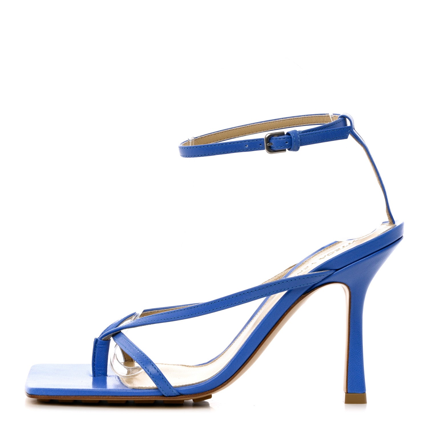 Bottega Veneta Lambskin Stretch Multi Strap 90mm Sandals 37 Aquarium 1 of 10