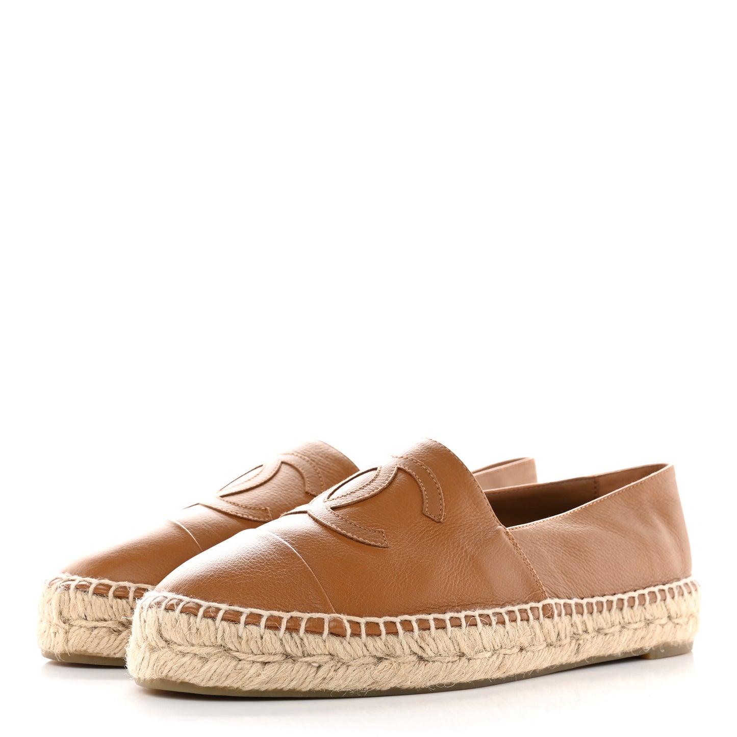 Lambskin CC Espadrilles 39 Light Brown