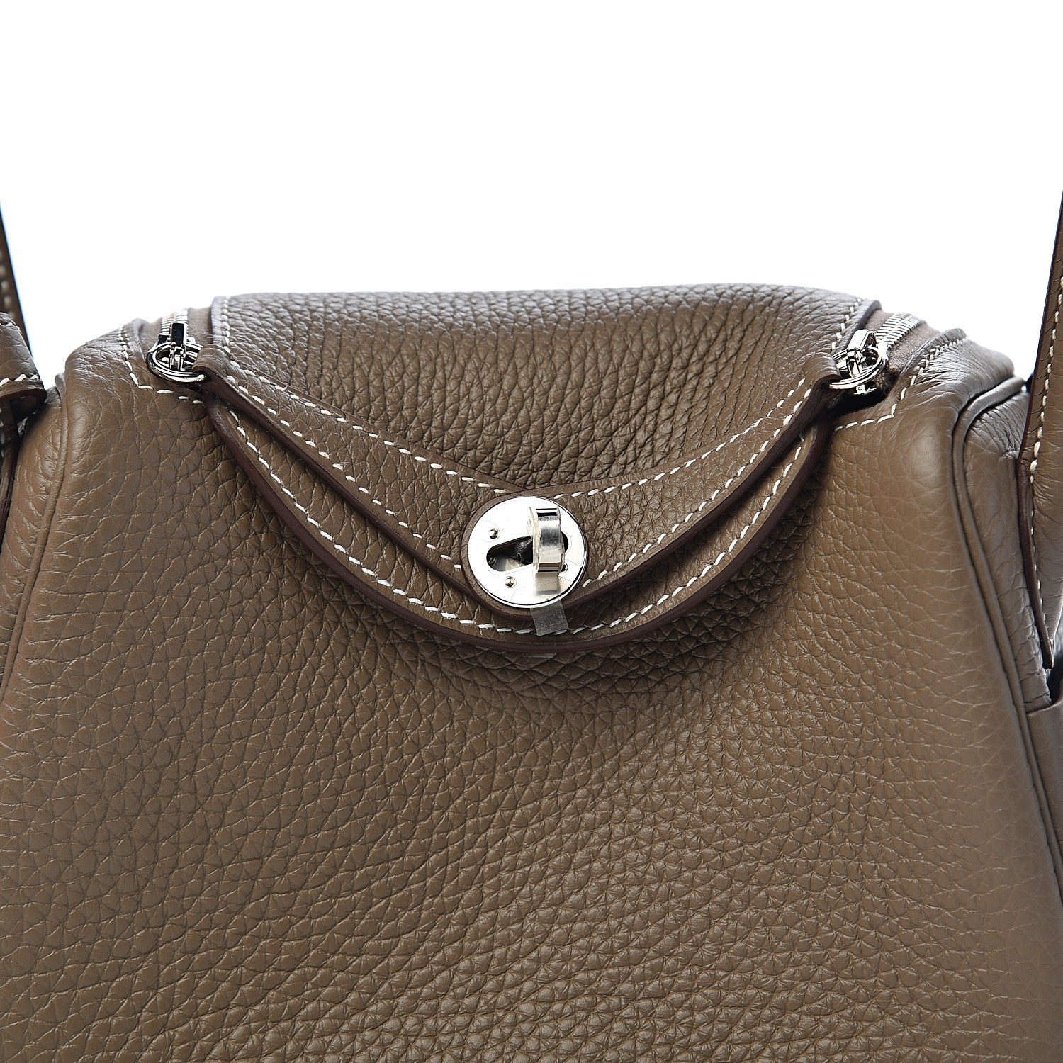 Hermes Taurillon Clemence Mini Lindy 20 Etoupe 9 of 10