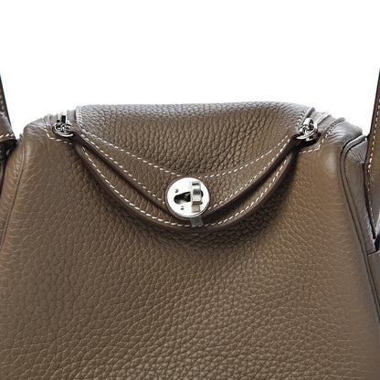 Hermes Taurillon Clemence Mini Lindy 20 Etoupe 9 of 10