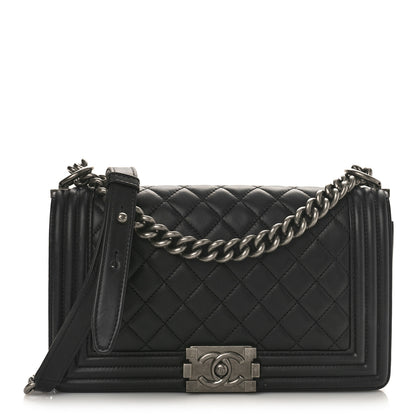 Chanel Lambskin Quilted Medium Boy Flap Black 1 of 9