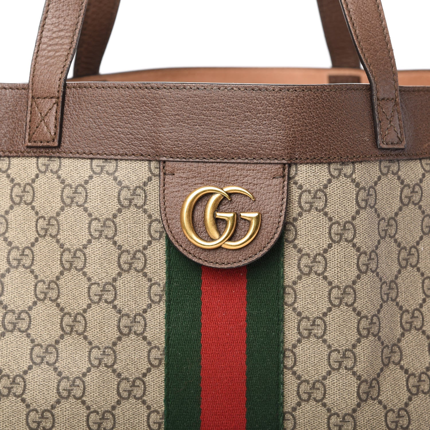 Gucci GG Supreme Monogram Web Large Ophidia Tote Brown 10 of 10