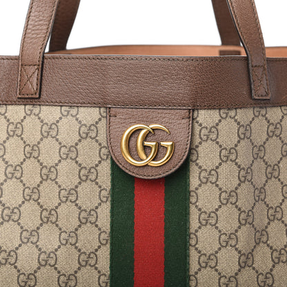 Gucci GG Supreme Monogram Web Large Ophidia Tote Brown 10 of 10