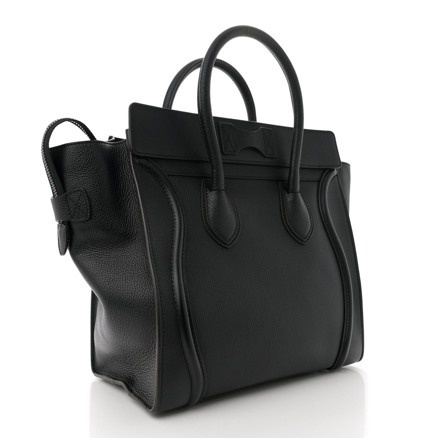 Drummed Calfskin Mini Luggage Black