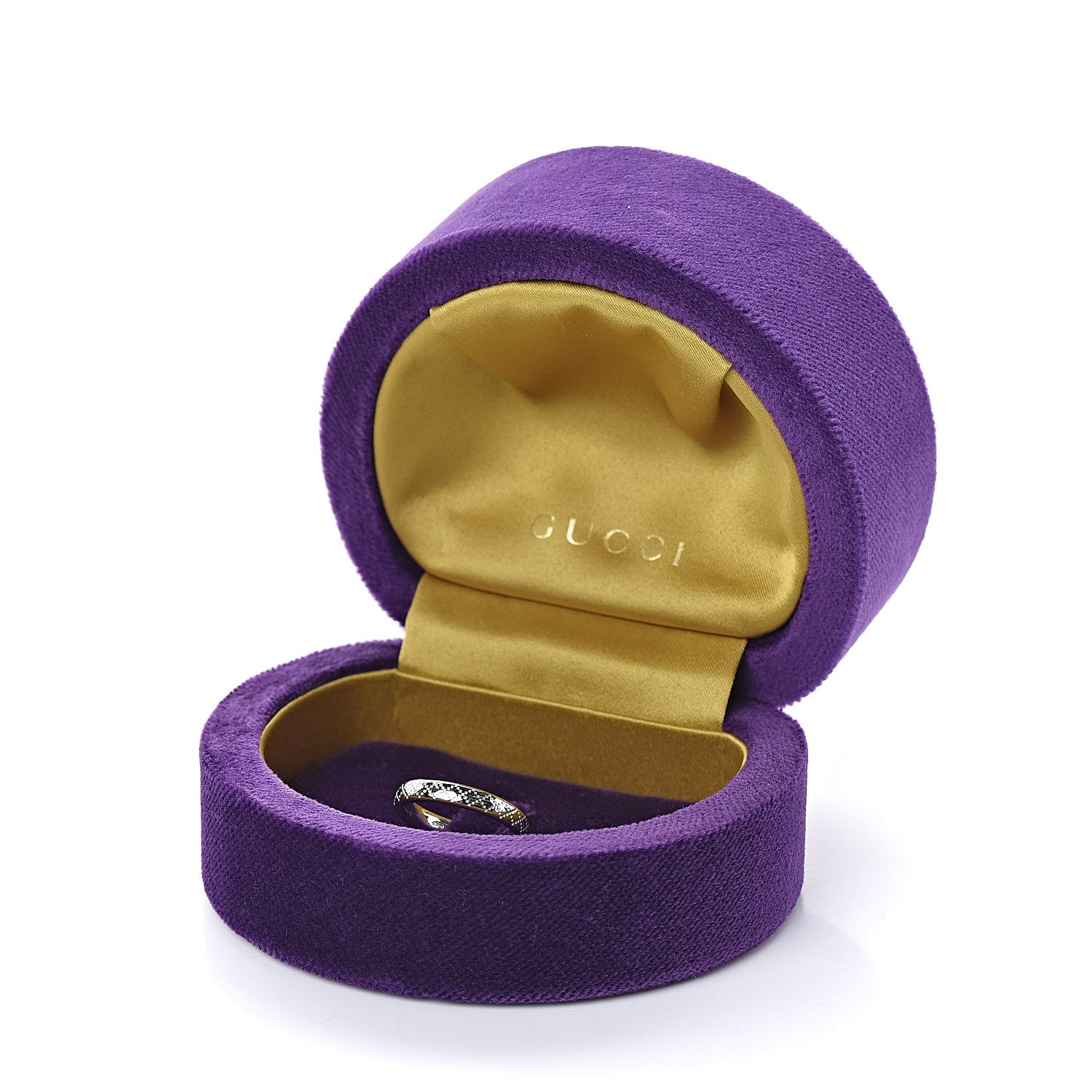 Gucci 18K White Gold Diamantissima Band Ring 52 6 5 of 5