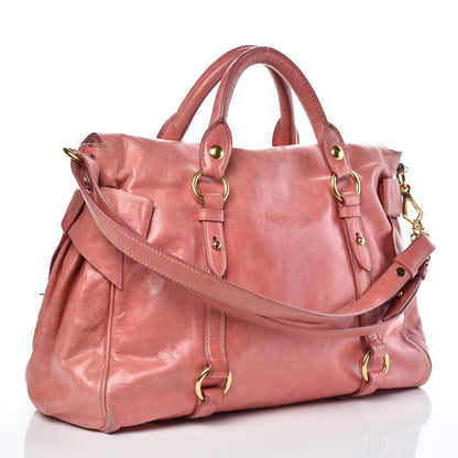 Miu Miu Vitello Medium Bow Satchel Pink 4 of 13