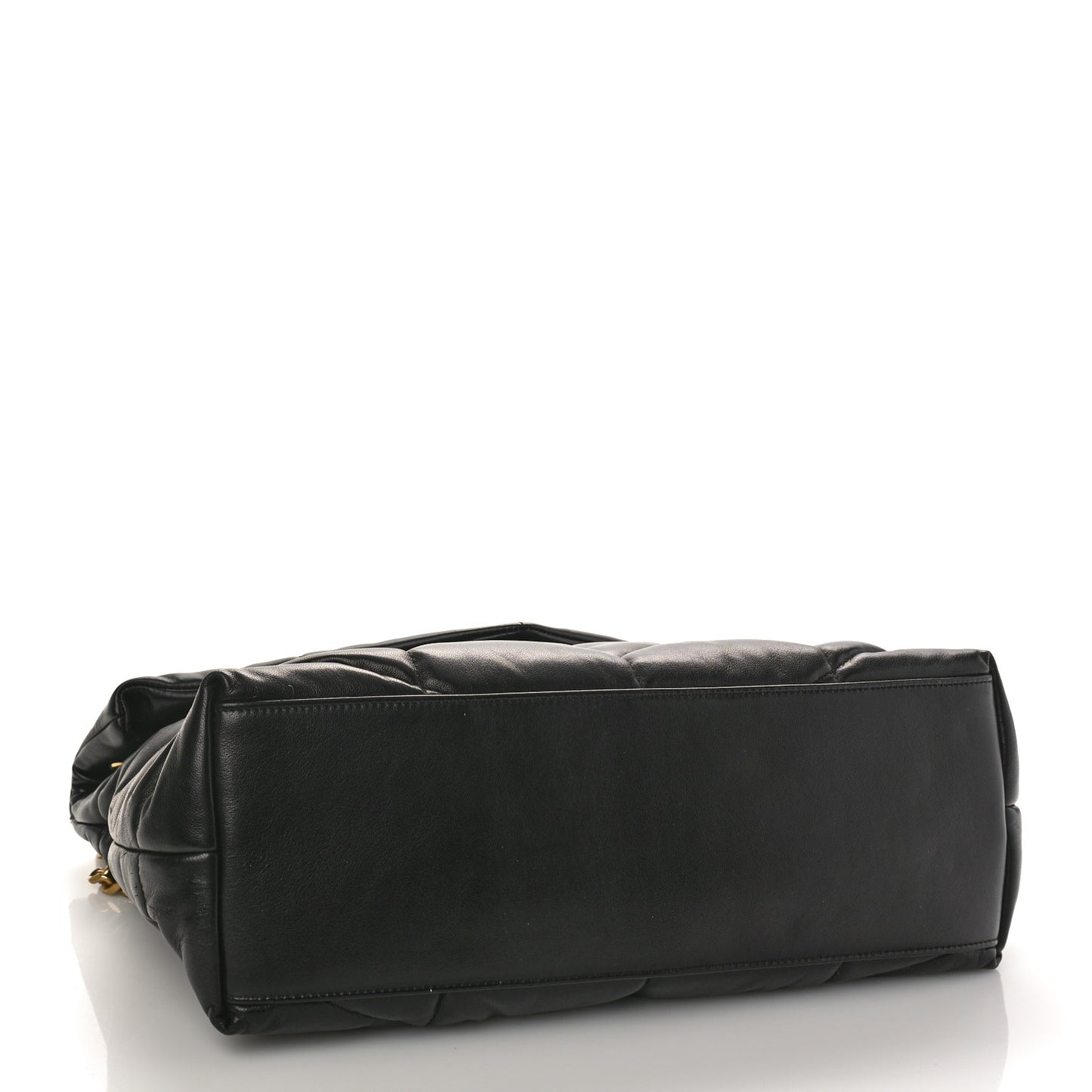 Lambskin Quilted Medium Loulou Puffer Monogram Chain Satchel Black