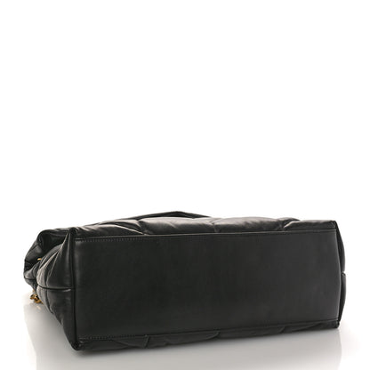 Saint Laurent Lambskin Quilted Medium Loulou Puffer Monogram Chain Satchel Black 4 of 8