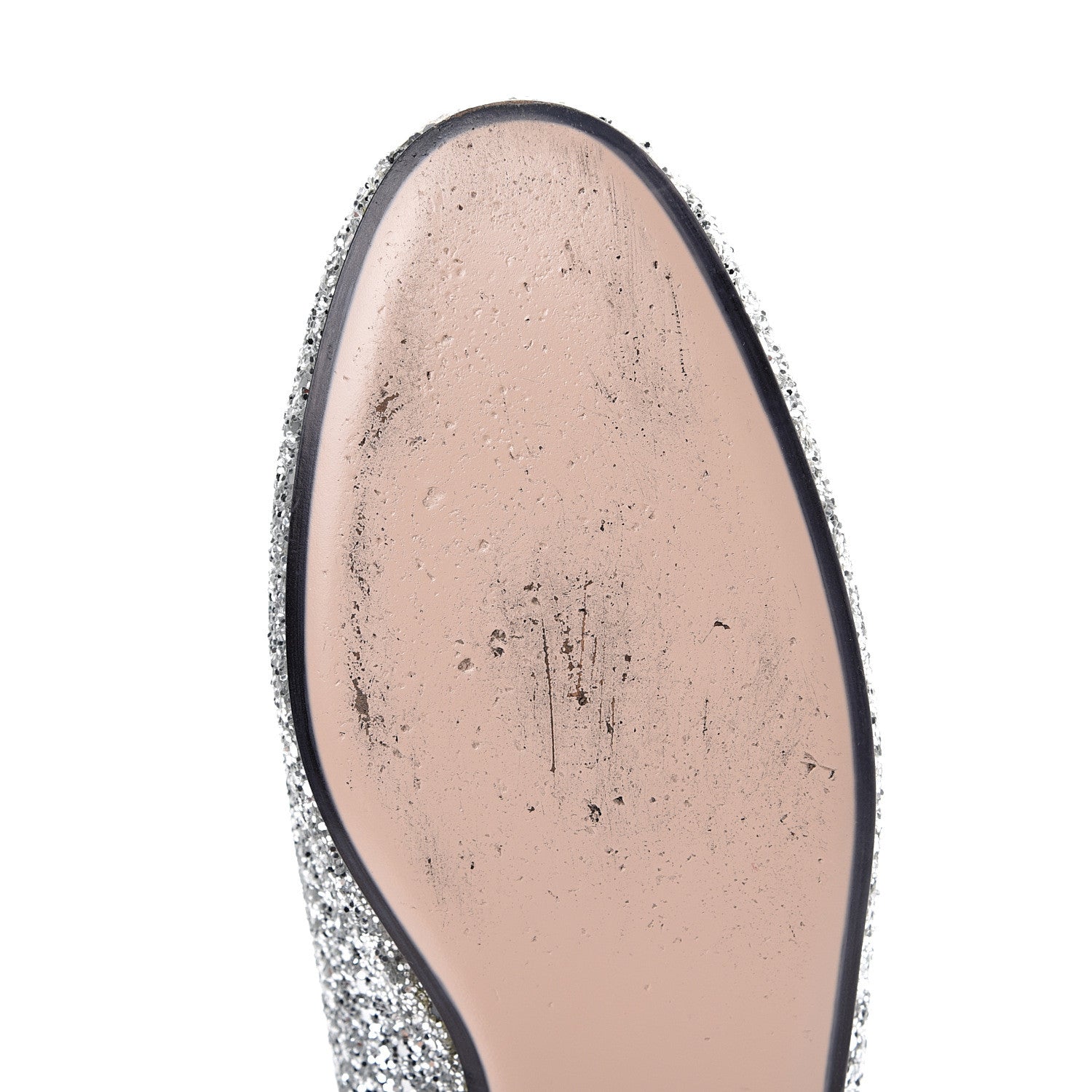 Gucci Glitter Womens Princetown Slippers 40 Silver 8 of 12