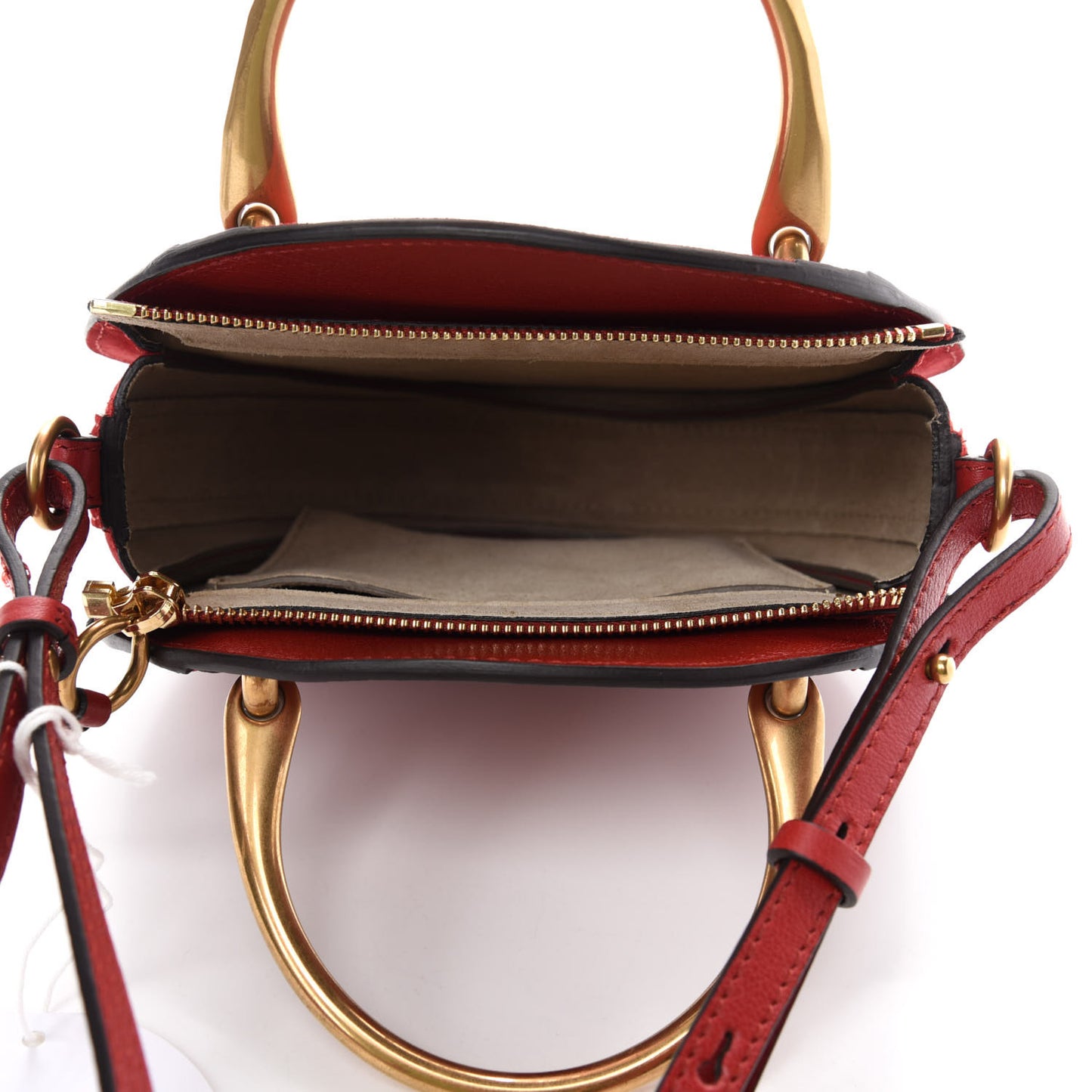 Shiny Goatskin Smooth Calfskin Suede Small Pixie Bag Dahlia Red