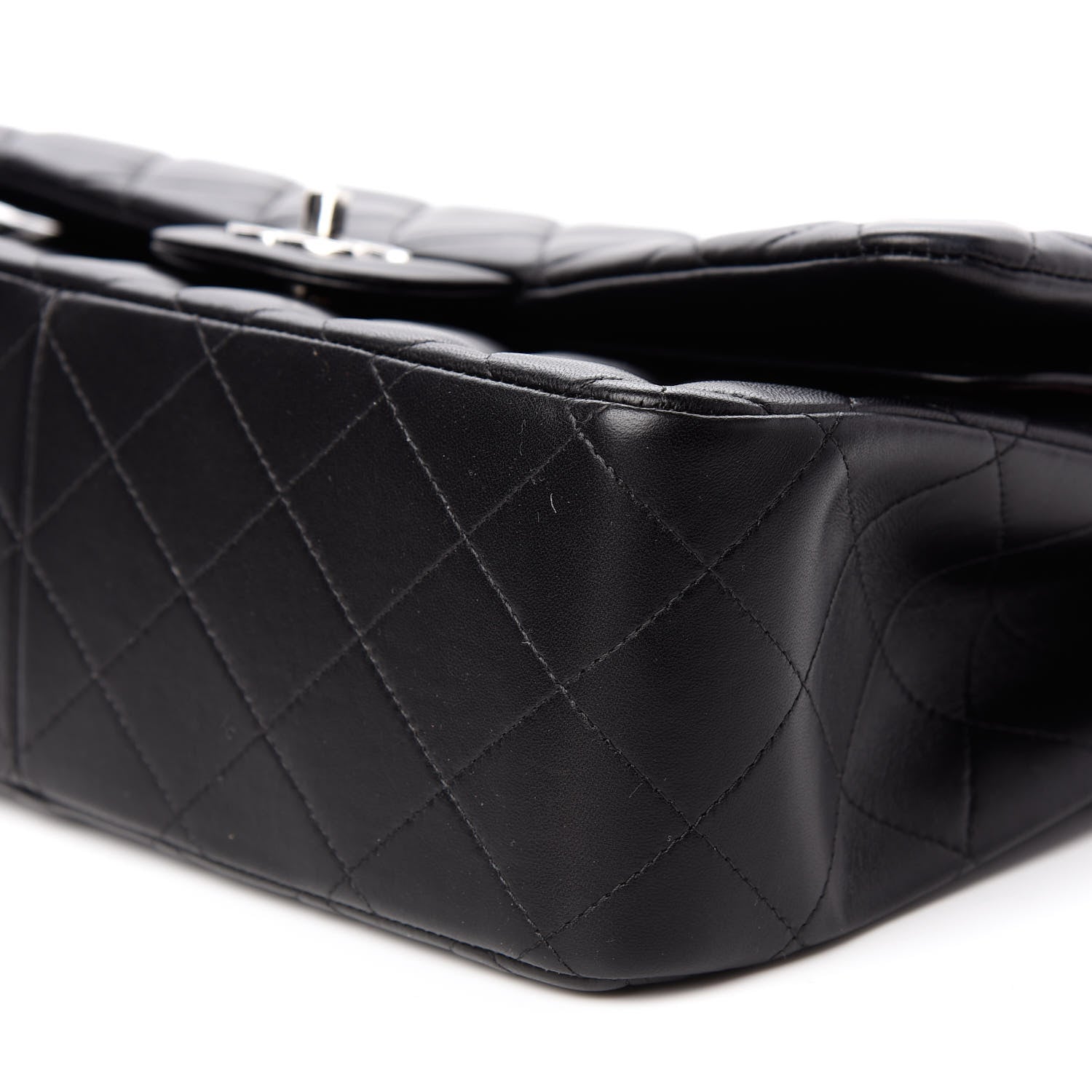 Chanel Lambskin Quilted Jumbo Double Flap Black 9 of 10