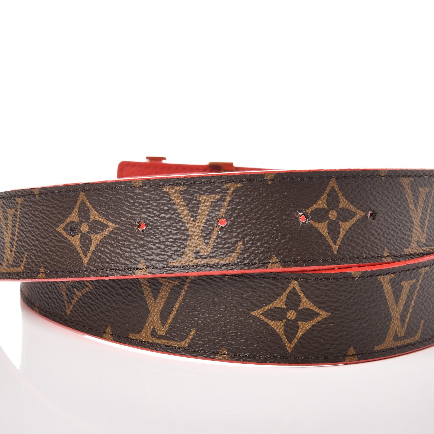 Monogram LV Initiales Reversible Belt 80 32 Red