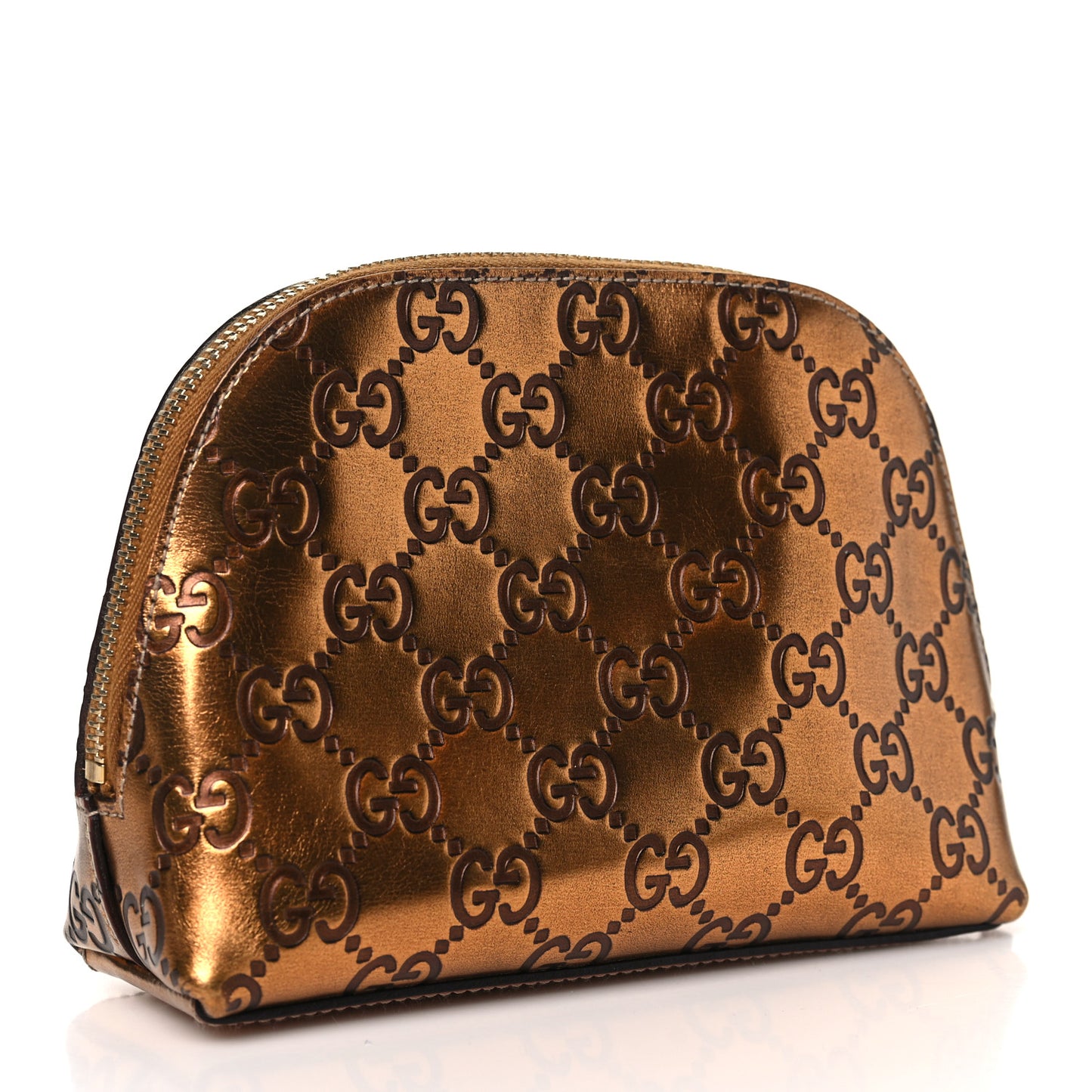 Guccissima Cosmetic Case Metallic Bronze