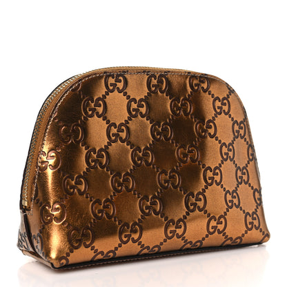 Gucci Guccissima Cosmetic Case Metallic Bronze 3 of 10