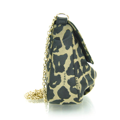 Fendi Jacquard Leopard Print Fendista Pouchette Crossbody Taupe Black 7 of 13