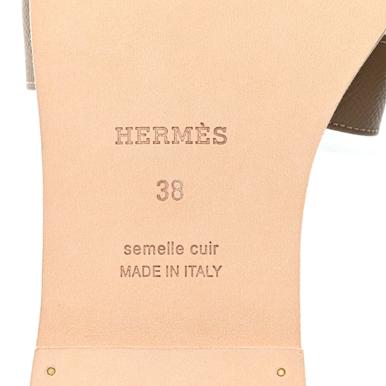 Hermes Epsom Oran Sandals 38 Etoupe 8 of 9