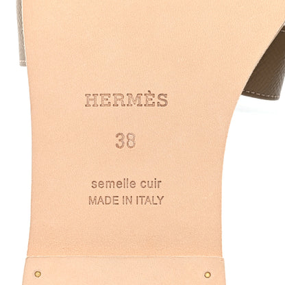 Hermes Epsom Oran Sandals 38 Etoupe 8 of 9