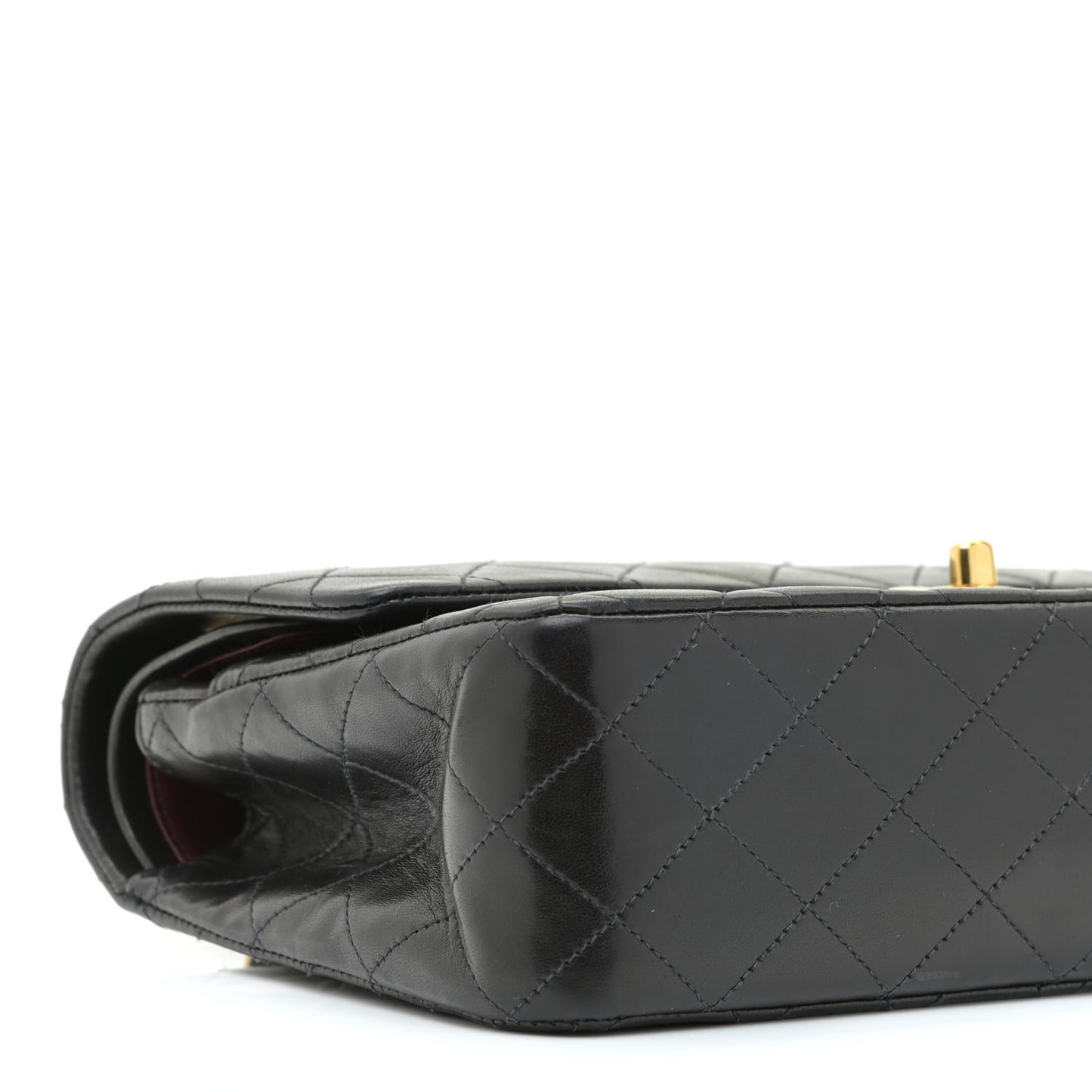Lambskin Quilted Medium Double Flap Black