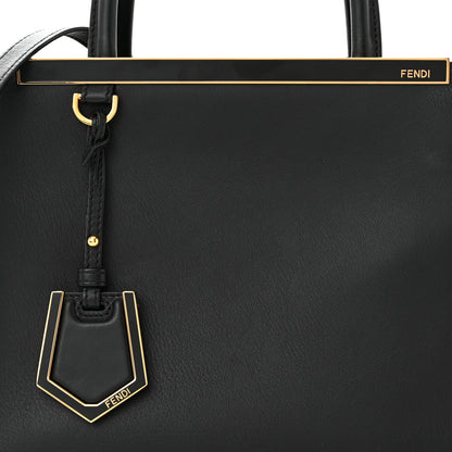 Fendi Vitello Dolce Century Petite 2Jours Tote Black Carbone 8 of 11