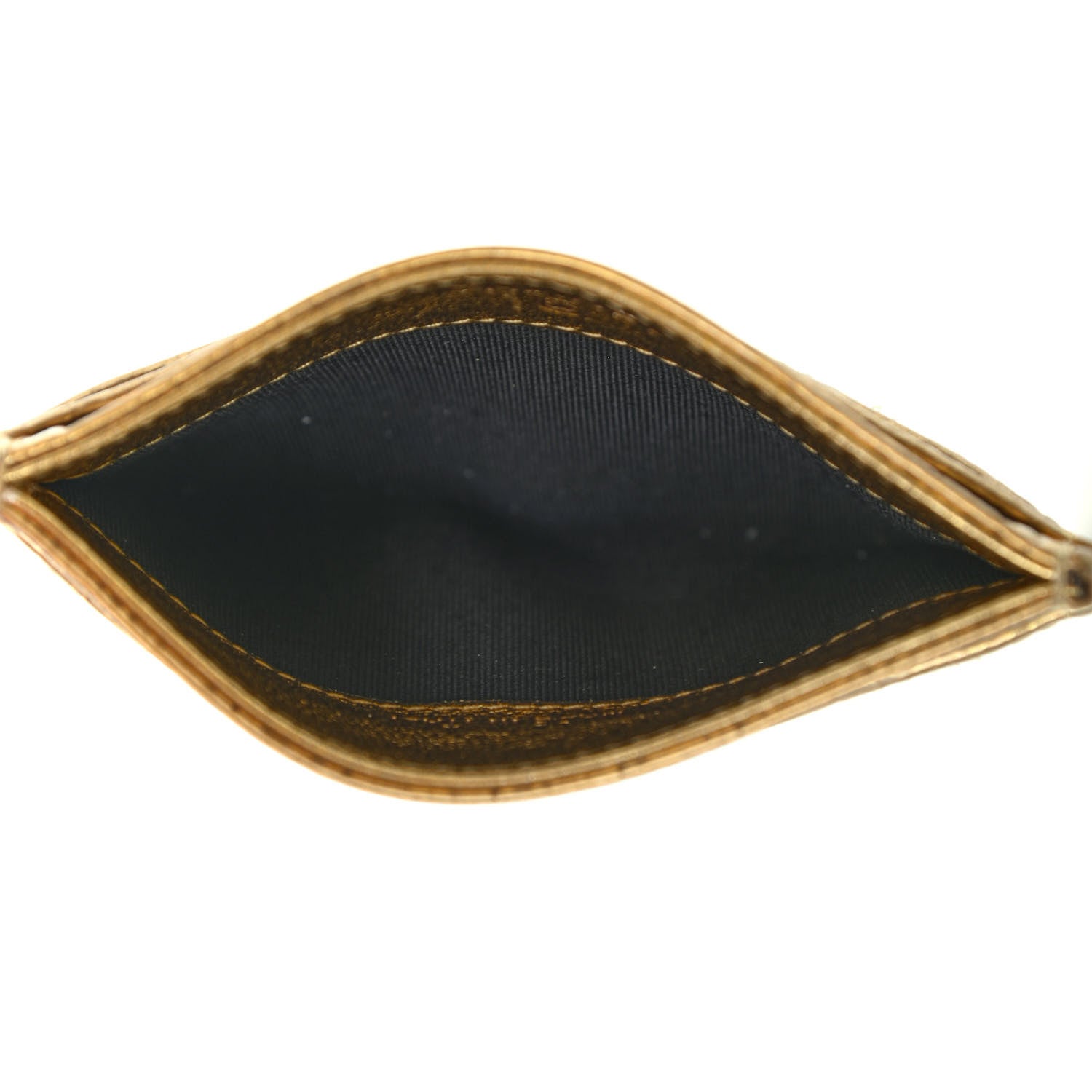 Chanel Metallic Calfskin Crocodile Embossed Cocodile Card Holder Gold 5 of 8