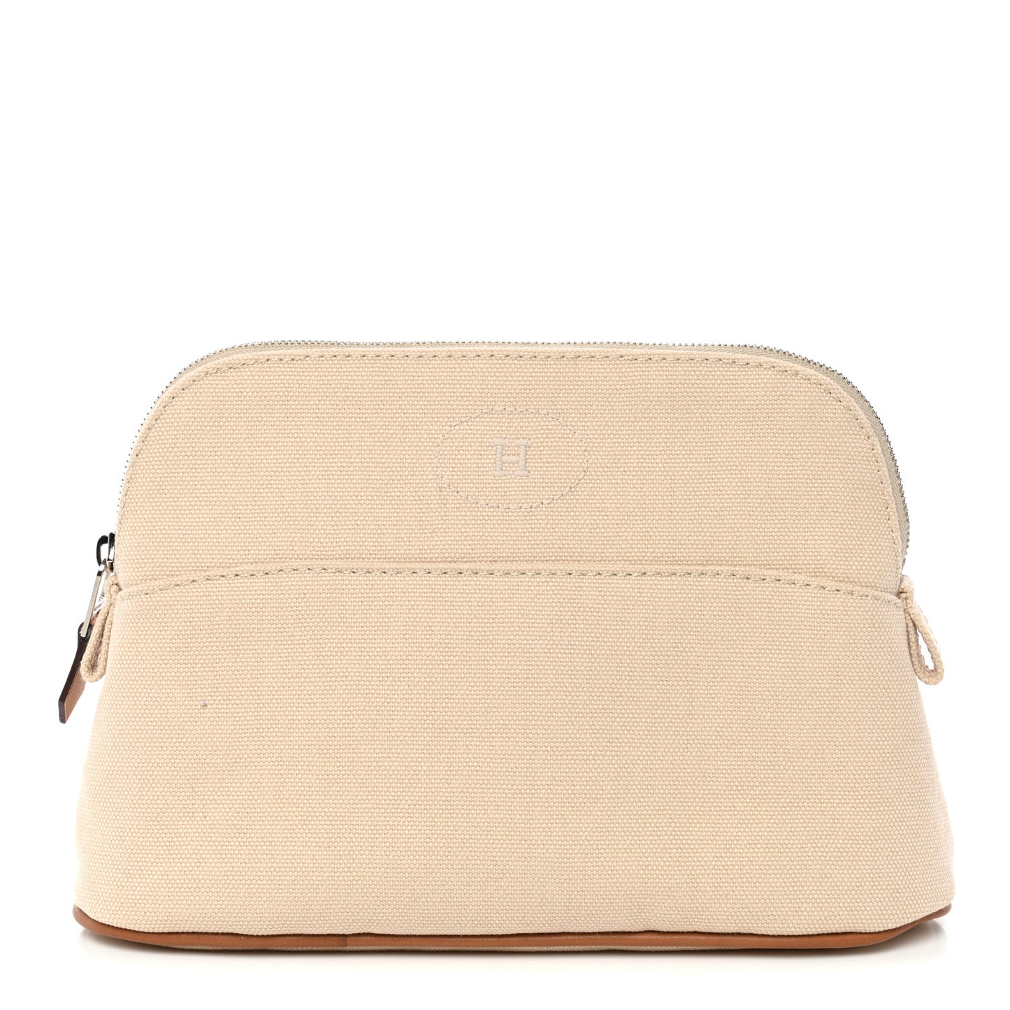 Cotton Canvas Mini Bolide Travel Cosmetic Pouch Naturel