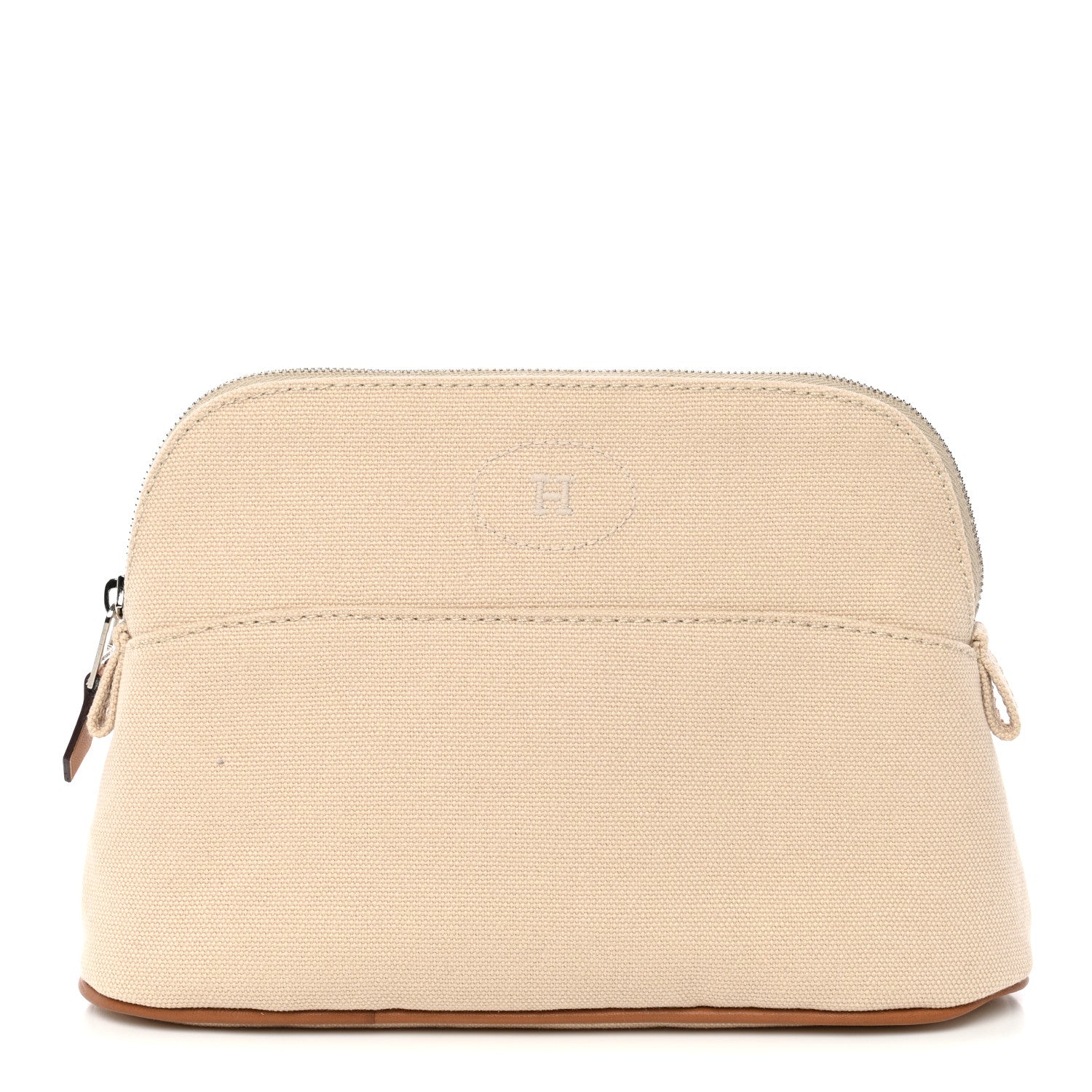 Hermes Cotton Canvas Mini Bolide Travel Cosmetic Pouch Naturel 1 of 8